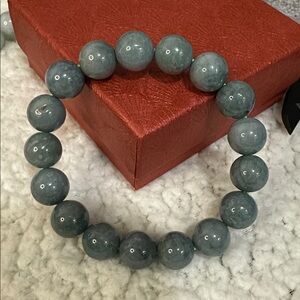 Jadeite Jade Beaded Bracelet 12mm (guatemalan)